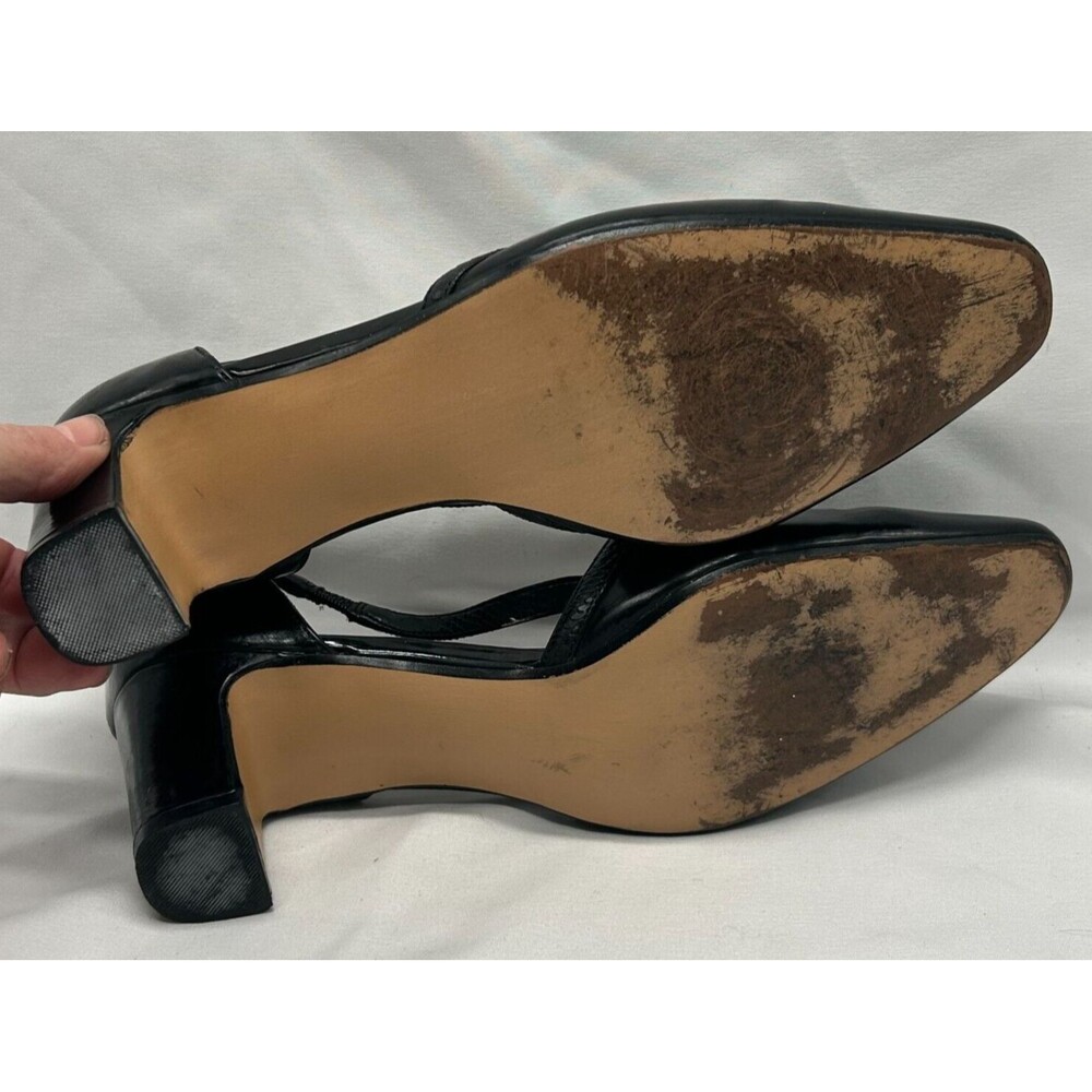 LIFESTRIDE Black Crisscross Strappy Low Heels ~ Pointed Toe Shoes ~ Women's Sz 7 - Picture 5 of 8